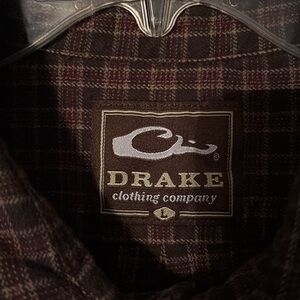 Drake Men's Dark Brown  Flannel Checkered Shirt